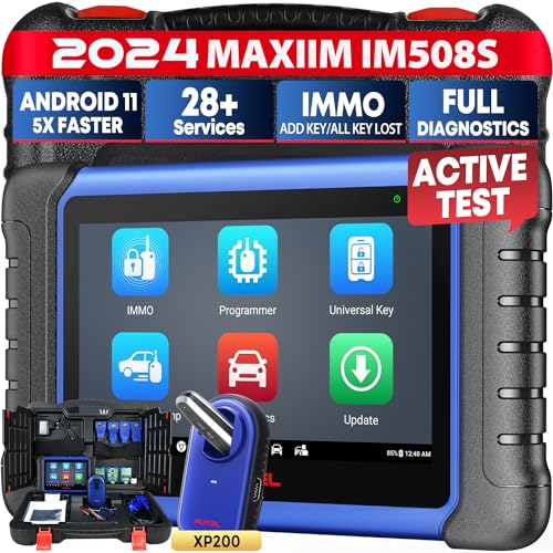 Autel MaxiIM IM508S 2024 Level-up of IM508 Key Fob Programming Tool w/ XP200, 11 OS, 4G+64G, 2.4&5G, 3000+ Bidirectional Active Tests, 40+ Resets All-System Diagnosis Same IMMO as IM508S PRO AutoAuth