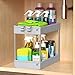 Ronlap Rangement sous Évier, Étagère Cuisine 2 Niveaux, Étagère à épices, pour Salle de Bain Cuisine, Bureau, gris