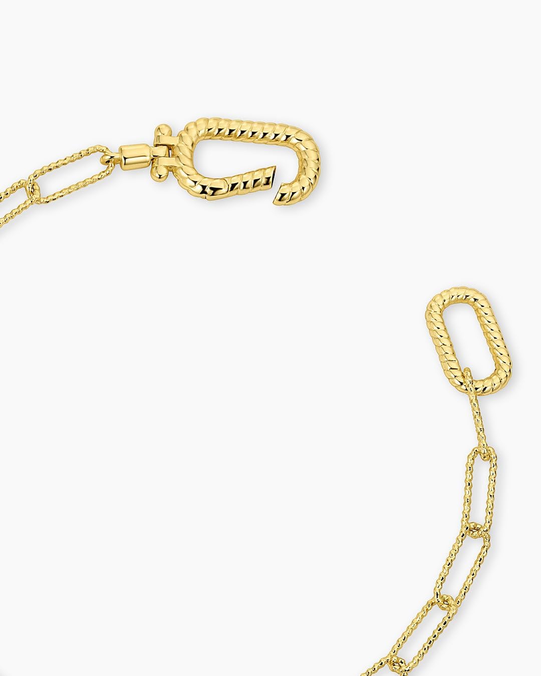 gorjana - Crew Link Necklace 18 1/4 inches - 18k Gold Plated Brass - Elegant Textured Design - Layering with Chains - Versatile and Easy to Wear, Push Hinge Closure - Image 4