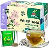 Hanan Valerian Root Tea (Valeriana) - 25 Herbal Tea Bags from Peru – Nature’s Calming Supplement for Relaxation Before Bed – 1000mg Valeerian Valerain per Filtered Teabag