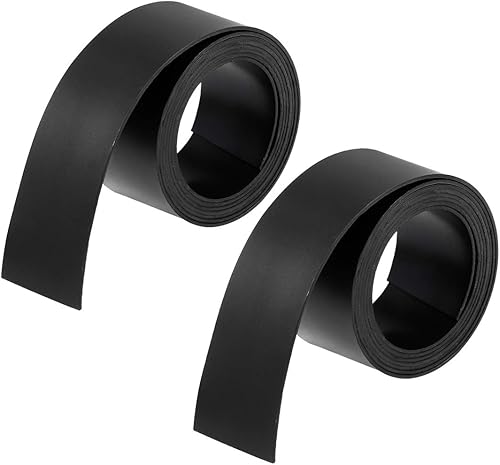 uxcell 2 tiras magnéticas de borrado en seco de 1 pulgada x 3.3 pies, etiquetas magnéticas para escritura, color negro para pizarras blancas,