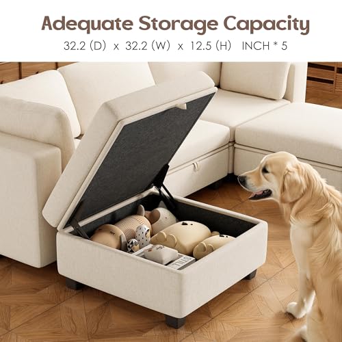 AYEASY U Shaped Modular Sectional Sofa, Comfy Convertible Sectional Couch - image 3