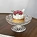 Nagpew 6 Pack Mini Glass Cake Plate, 4'' Dainty Glass Cake Serving Platter, Clear Dessert Display Stand Cat Bowl for Chocolate, Cupcake, Fruit, Wedding, Birthday, Dishwasher Safe