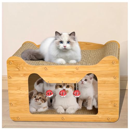 LVSHUOHC Couchage Et Mobilier pour Chats MêMe Un Griffoir Est Un Nid De Chat, Griffoir Boule De Cloche Gratuite Lors De La Commande, Maison pour Chat Cabane Exterieur Chat