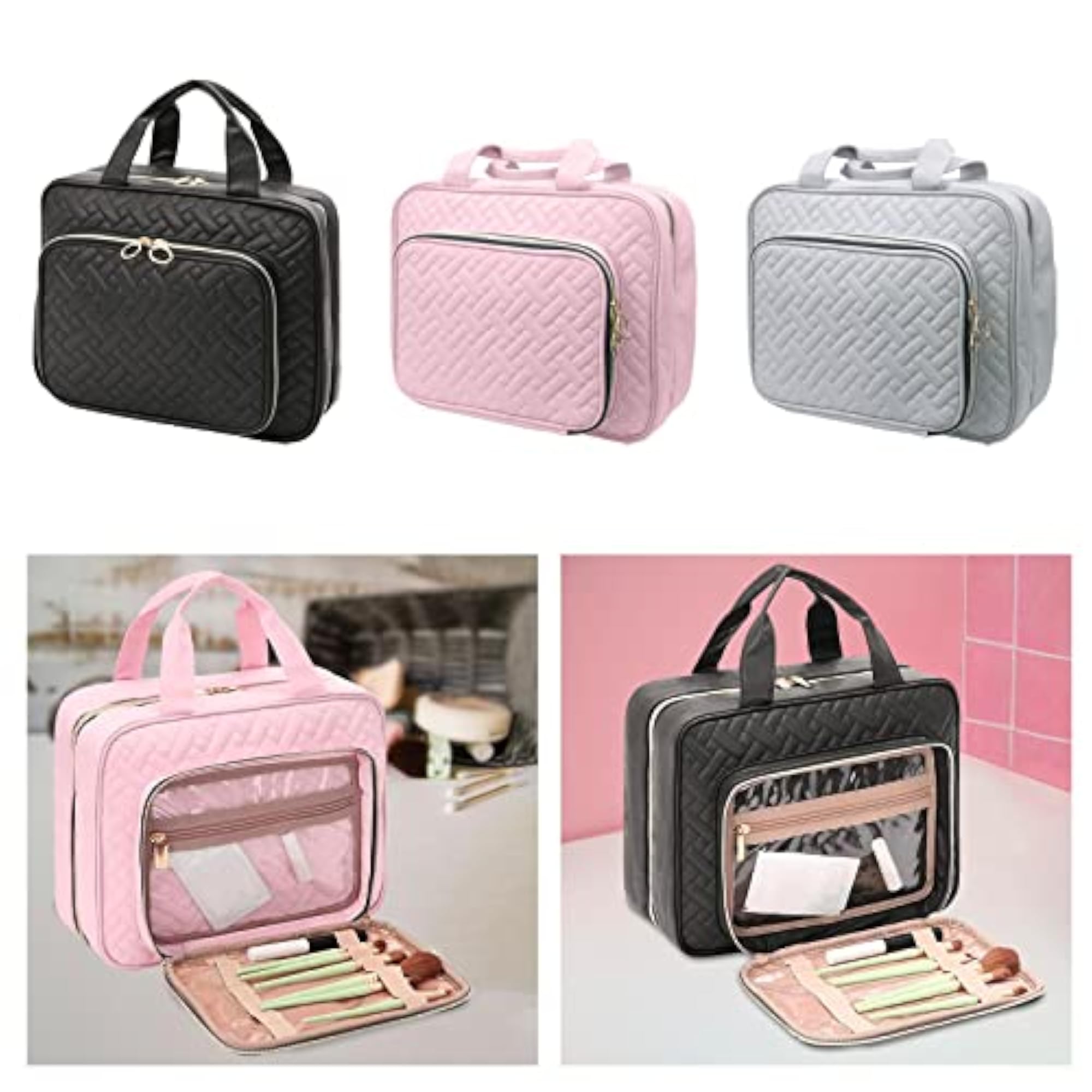 Portable PU Makeup Cosmetic Bag for Travel