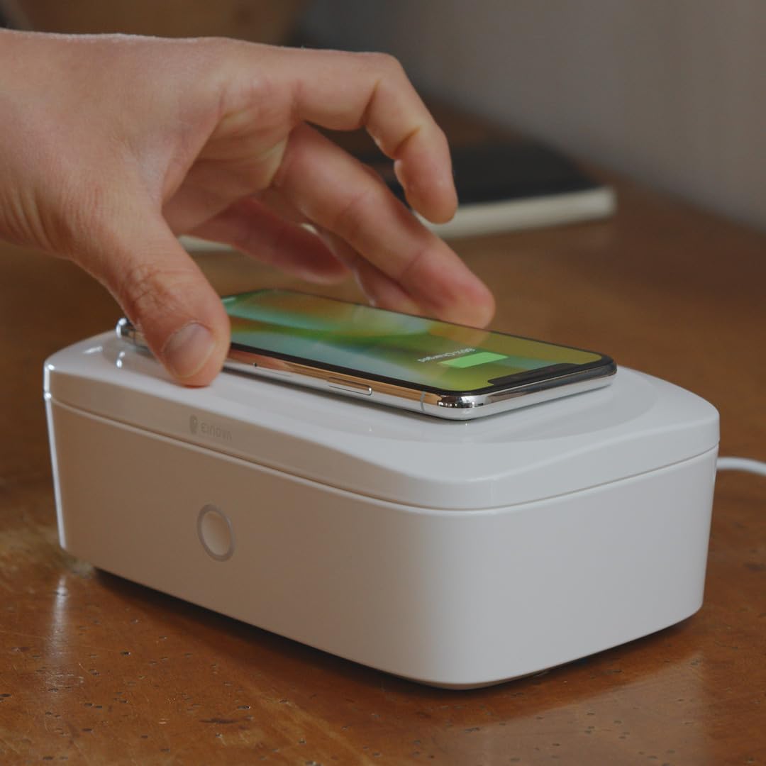 EINOVA Mundus Charging Dock, 10W Fast Wireless Charger with Accessory Box – for iPhone, Airpods, Samsung Galaxy and More
