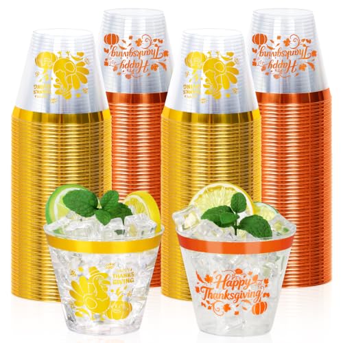 Image of 100 Pcs Thanksgiving Plastic Cups