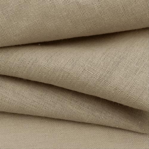 NSGZ Linen Fabric by The Yard 61 Inch Wide Natural Blend Cloth 60% Linen 40% Cotton Fabric for Sewing Embroidery Needlework and Tablecloths (Natural 1 Yard)