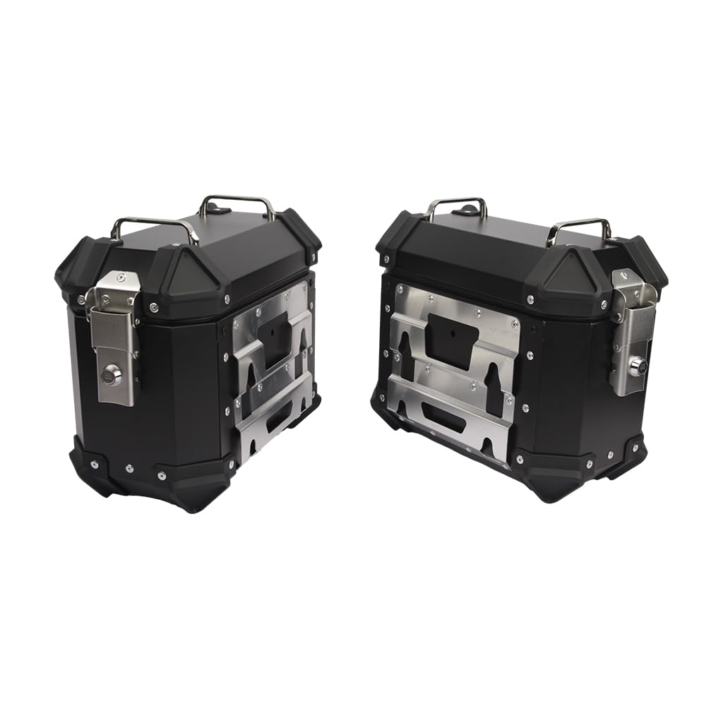 SWEER 1 Pairs 18L Universal Motorcycle Rear Top Box Side Luggage Case Motos Storage Trunk Lock Travel Toolbox Aluminum Alloy Side Box