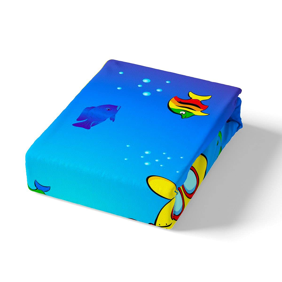Loussiesd Juego de ropa de cama para niños, peces oceánicos, coral, amarillo, submarinos, juego de ropa de cama con 2 fundas de almohada, juego de cama Super King