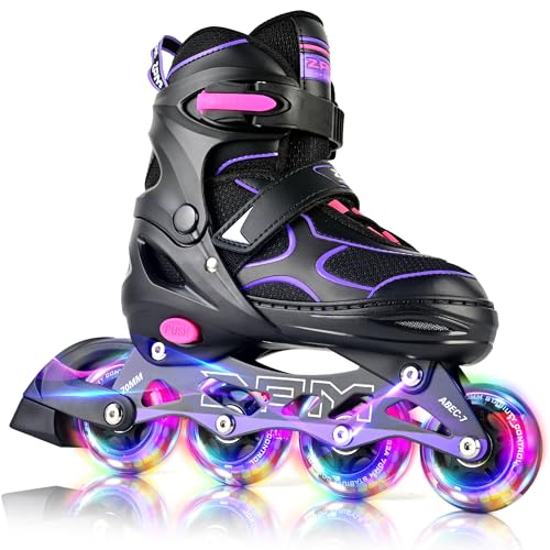 Image of 2PM SPORTS Inline Skates for Kids Girls Boys Ages 5-8 8-12 4-6 6-12 with Light Up Wheels, Adjustable Kids Roller Skates Blades for Adults Men Women Beginners Youths