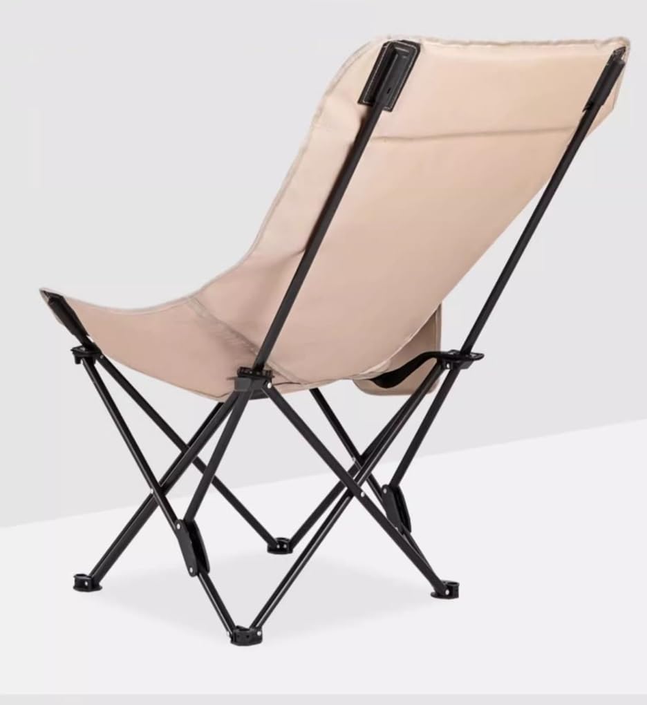 HALAYAYA Camping Folding Chair Portable Folding Beach Chair Multi-Purpose Lightweight Chair for Outdoor Travel Picnic Hiking With Carry Bag, Not Adjustable(L-khaki)