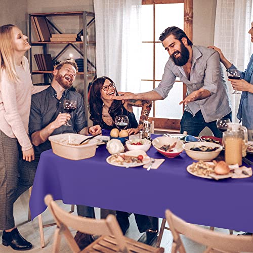 Table Cloth, Purple Table Cloth, Plastic Table Cloths For Parties Disposable, 54" X 108" Table Clothes For Rectangle Tables, Disposable Rectangle Table Cloth, Decorative Waterproof Table Cover 2 Pack #TOP6