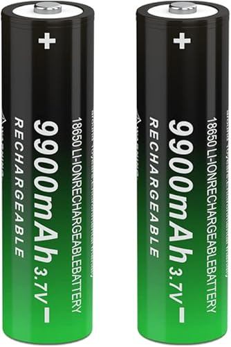 Miniatura 7 de Batería recargable de 3.7 V 18650, batería de 3.7 V 18650 9900 mAh tipo botón superior baterías para timbres, linternas, faros y más, 2 unidades