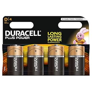 Duracell Plus Mono alkaline batterijen LR20, Maat D 4 Stuk zwart, oranje