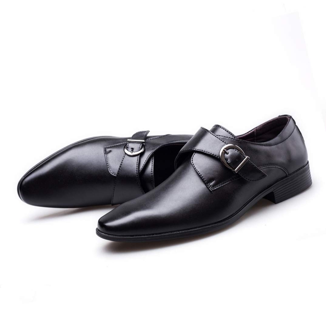 Scarpe Eleganti da Uomo Slip on a Punta Traspirante Mocassini con Punta a Punta Appartamenti Scarpe da Lavoro in Pelle con Fibbia Casual