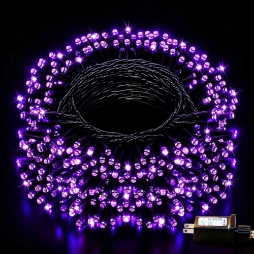 FLVOECN 380 LED 124FT Purple Halloween Lights Timer 8 Modes - image 1