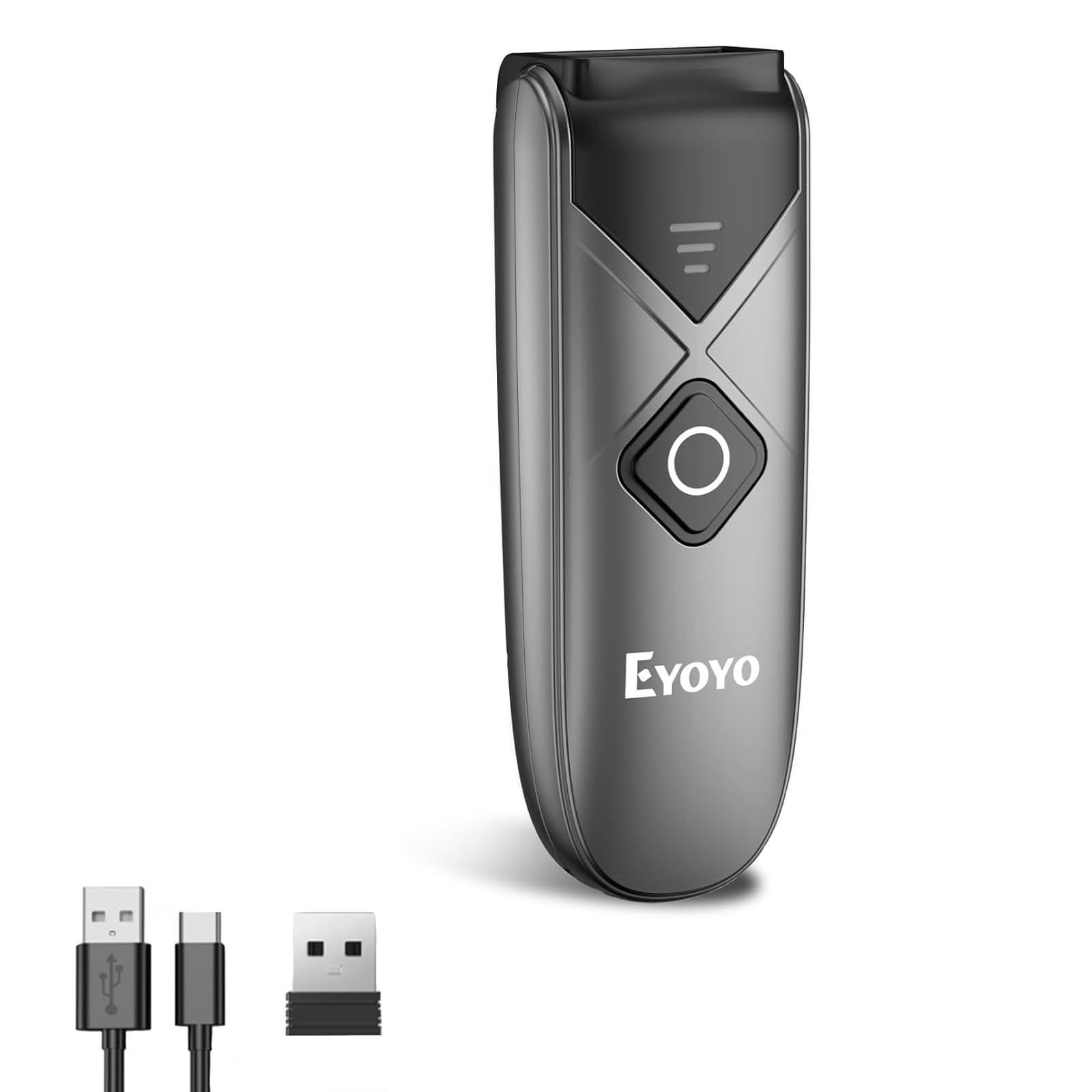 Eyoyo Bluetooth 2D&1D Barcode Scanner, Mini Lecteur de Code-Barres Portable sans Fil avec Connexion USB/Bluetooth/2.4G, PDF417 Data Matrix