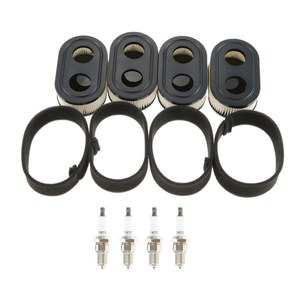 4 Piezas 593260 Filtro de cortacésped Bujía prefiltro 491055S Apto for 550ex 675exi 725exi 09P000 09P702 Reemplazar 21525900 21537800 21544000 21534100 Piezas de cortacésped
