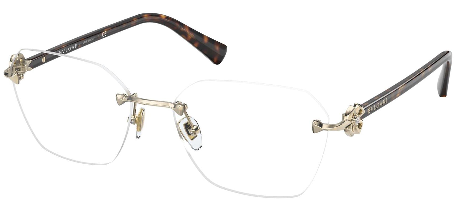 BvlgariBV 2244B Gold Havana 55/16/140 women Eyewear Frame, Gold