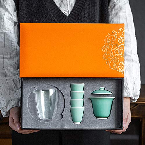 Ksnrang Thee set keramische thee set gift set met thee lade high-end prachtige zakelijke vergadering evenement gift… - Afbeelding 3