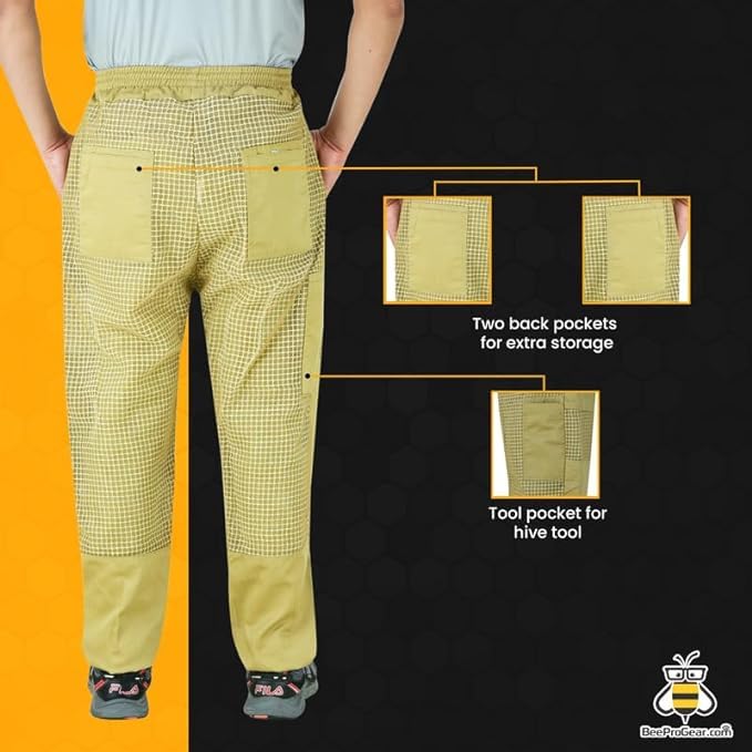 BEEPROGEAR Ultra Ventilated Trouser Brown | 3 Layer Mesh Ventilated Beekeeping Trousers | Trouser for Beekeepers (XX-Large)