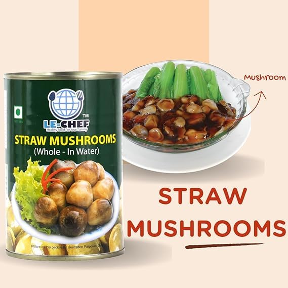 LE-CHEF Straw Mushrooms 400g | Canned Whole Straw Mushrooms for Asian Stir-Fries, Soups & Curries | Ready-to-Use Ingredient for Chinese, Thai & Fusion Cooking - Image 3 thumbnail