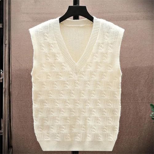 Men Middle Age Thicken V-Neck Sweater Vest Autumn Winter Sleeveless Casual Waistcoat Warm Knitted Loose Pullover Tops4
