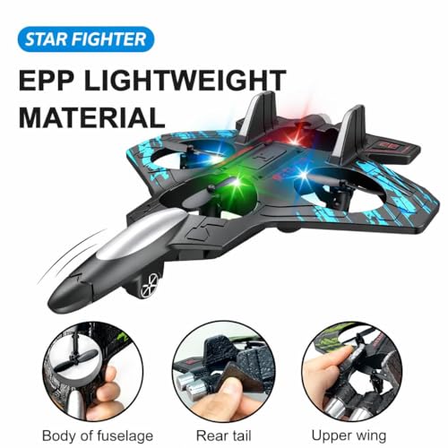 Image of Bestie toys Thermocol RC Plane for Adults Kids, Remote Control Airplane Toys for Boys Kids Adults Beginners, RC Planes Fighter Jet Helicopter Drones, 360 Flip Easy to Fly(10 min flytime)
