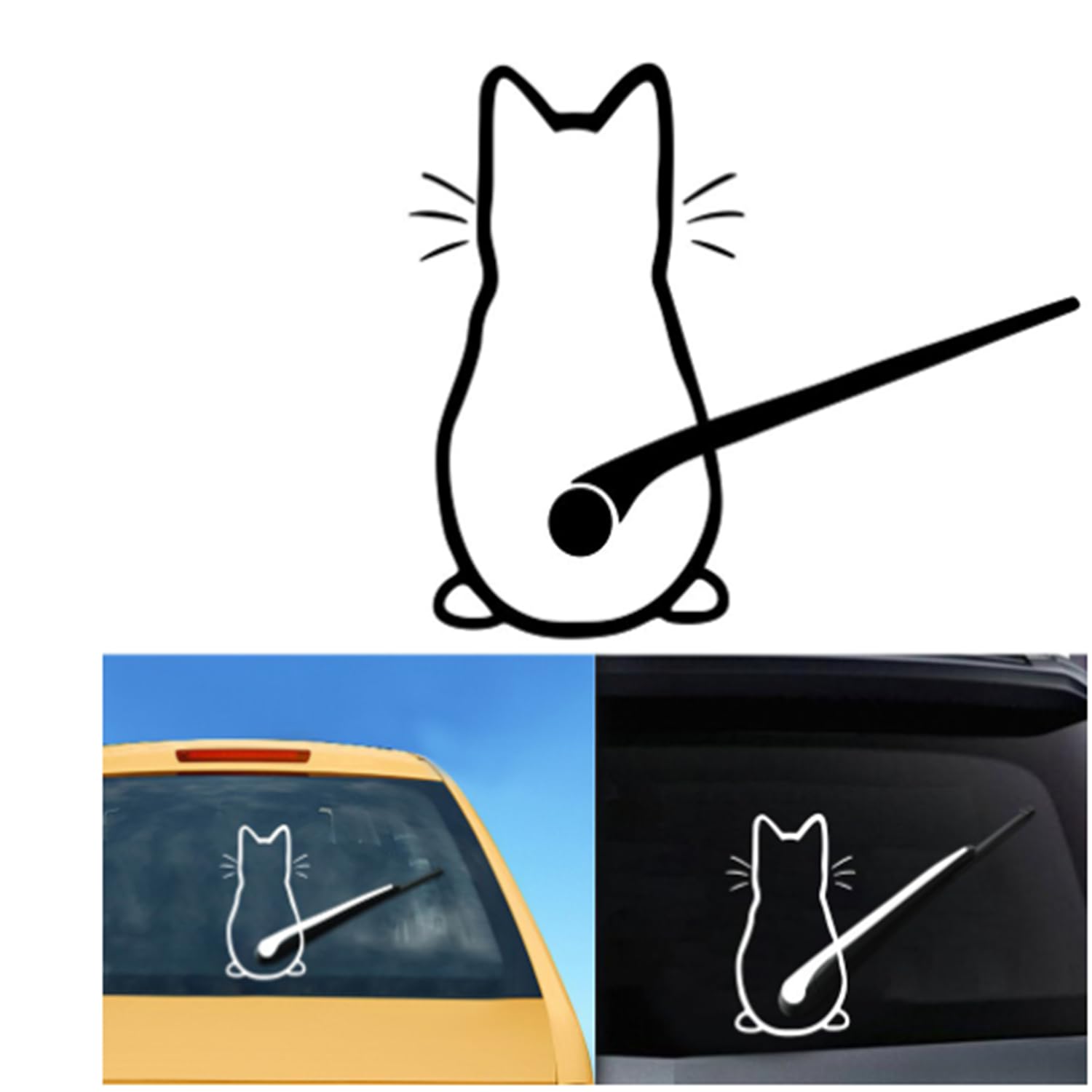 Adesivo Per Tergicristallo Con Gatti - Riflettente E Impermeabile 30x20cm | Decorazione Auto Divertente - Foto 9