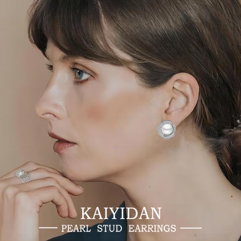 Stud Earrings For Women Dainty,Gold Ball Cute Studs Earrings,Silver Ziron Pearl Earrings Studs,Boho Stud Dangle Statement Earrings Trendy, Fashion Jewelry Gift.2