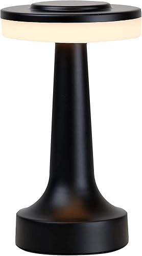 Miniatura 8 de Lámpara de mesa inalámbrica recargable, control táctil de 3 temperaturas de color, regulable, luz LED portátil de escritorio alimentada por USB-C