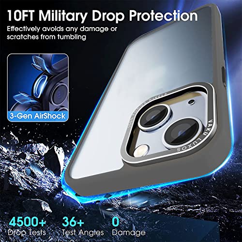 Image of Vaku Luxos Trans Armor for iPhone 14 Plus Cover Case, 6 Feet Drop, Metal Ring Camera Protection, Shockproof, Scratch Resistant, Slim, Compatible with iPhone 14 Plus Back Cover - Grey