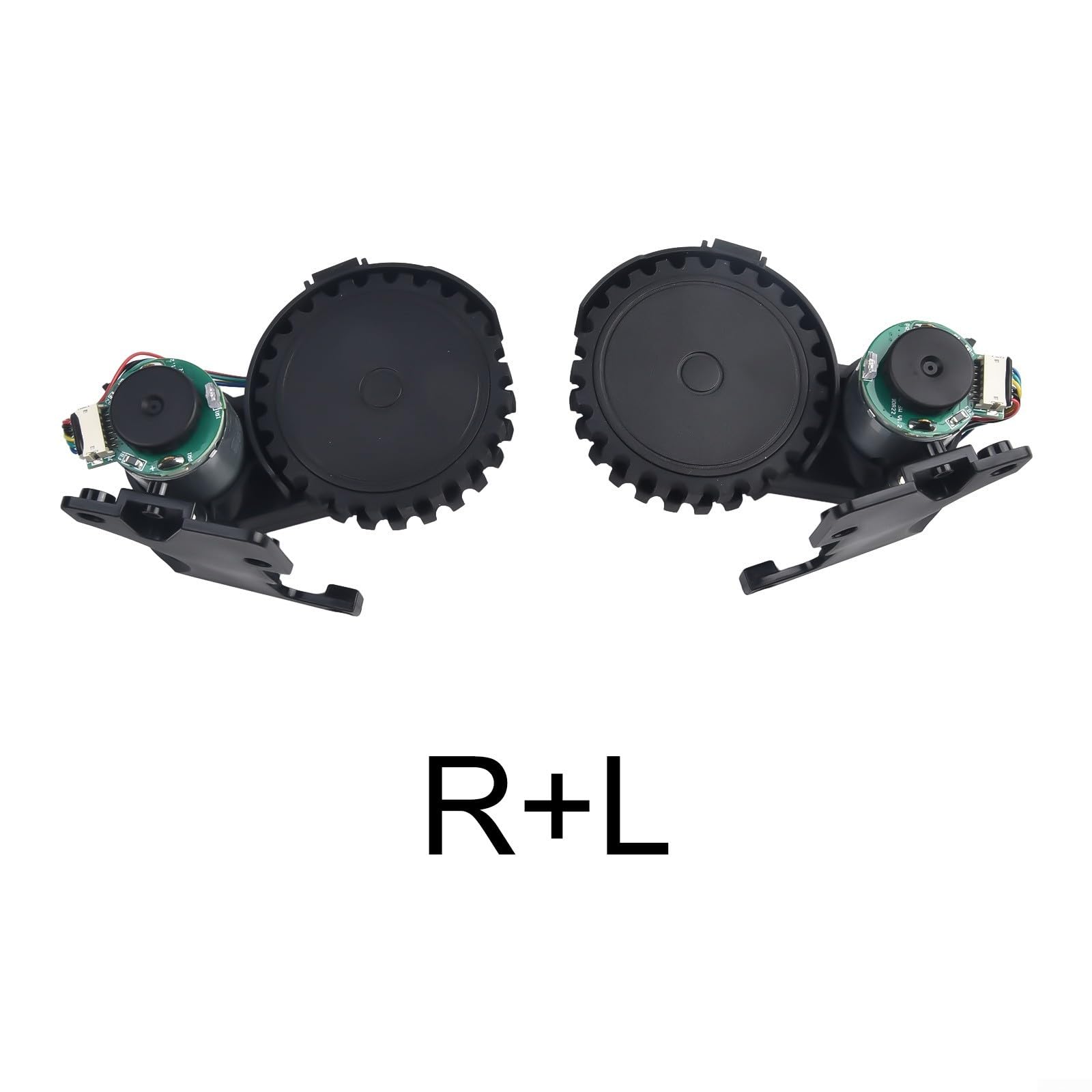 Rueda motorizada de repuesto para Lefant para M210 M213 Robot Aspirador Piezas de repuesto Accesorios Negro (rueda derecha+rueda izquierda)