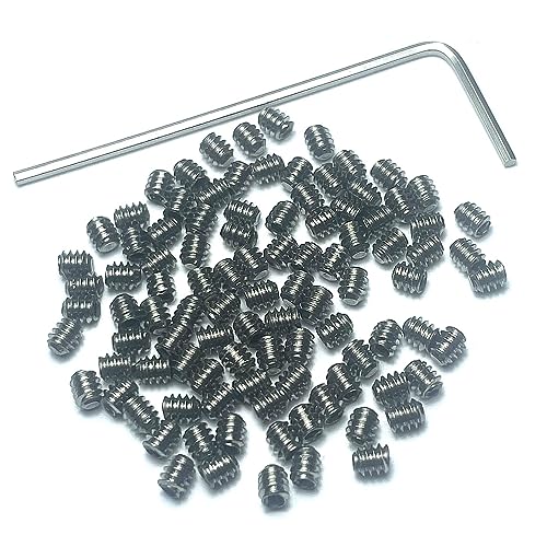 ZDingTech 100pcs Set Screws 4-40 x 1/8 inch 304 Stainless Steel Allen Head Hex Hexagon Socket Set Screws with 1.27mm Allen Wrench,Set Grub Screws Hex Allen Head Socket Set Screw.(1/8