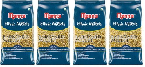 Image of Manna Barnyard Millet 1Kg Unpolished, Certified Low GI, Glycemix Index value 17 Khira /Samak /Kuthiraivally /Udalu /Kodisama /siridhanya / Samak rice for fasting, 20% more protein & more Fibre than white rice. Natural Grains