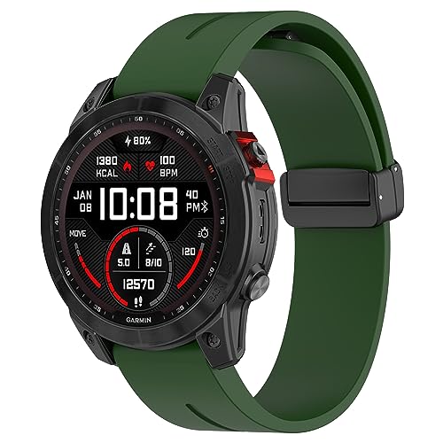 Quick-Fit - Pulsera compatible con Fenix 7/Fenix 6/6Pro/Fenix 5/5 Plus/Forerunner 935/945 pulseras de 22 mm deportes impermeable de repuesto de silicona