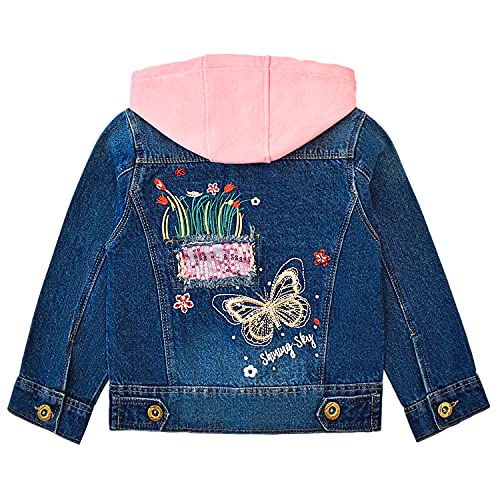 Image of Peacolate 2-11Y Little&Big Girls Sequin Outerwear Embroidery Denim Jacket