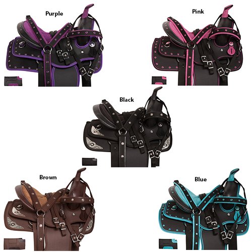 Acerugs 10" 12" 13" Synthetic Western Youth Kids SEAT Quarter Horse Saddle TACK