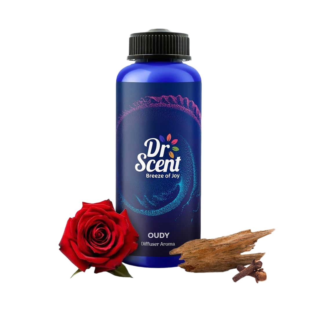 Dr Scent Diffuser Aroma Oil Oudy - Rose, Greek Mandarin Lactonic, Agarwood (Oud), Praline, Clove and Rose Damascena Fragrance | Made in UK | Perfect for Offices, Homes, Shops & Lobbies(1000ml)