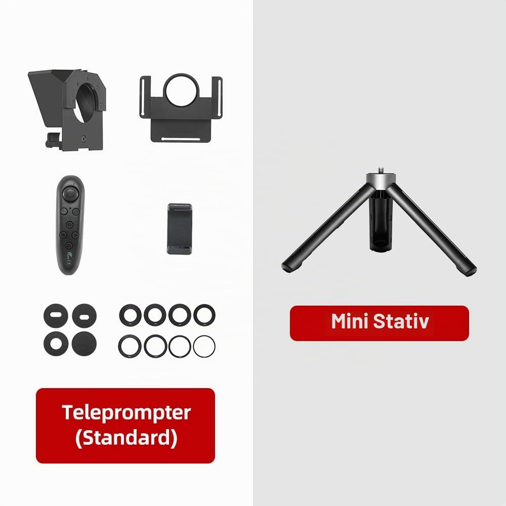 AMBITFUL Teleprompter Kit Tragbarer Inscriber Handy Teleprompter Artefakt Video mit Fernbedienung für Telefon- und DSLR-Aufnahme (Mini-Teleprompter + Mini-Stativ)