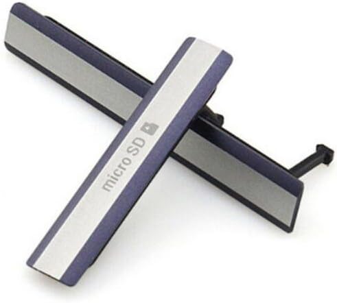 Purple Water-Proof Charging Port Micro USB Sim Card SD Memory Card Slot Port Cover For Sony Xperia Z2 D6502/3 (Plug Set (Black))