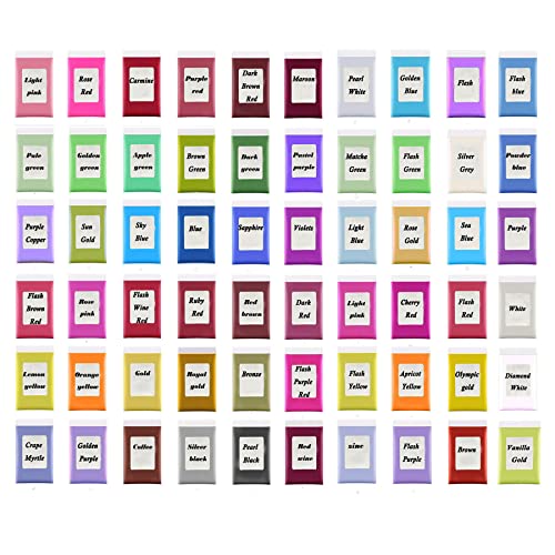 image for NTWJNJY Mica Powder, 60 Color Resin Pigment, Natural Cosmetic Grade Sh