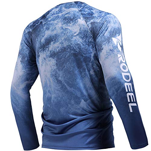 Rodeel Mens Loose-Fit Fishing T-Shirt Vented River Bluff Performance Long Sleeve Shirt UPF 50 Sleeve2