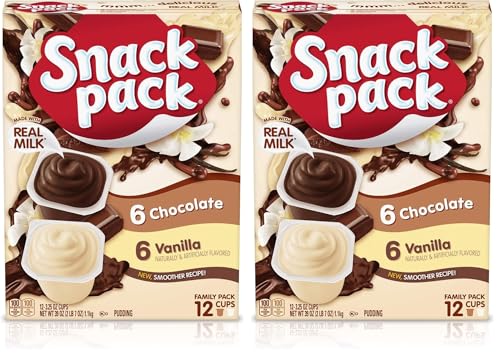 Snack Pack Chocolate and Vanilla Flavored Pudding Cups Family Pack,