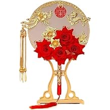 Chinese Folding Fan, Folding Hand Fan, Home Decoration Fan, Vintage Chinese Wedding Decorative Fan, Wedding Bride Photo Ornaments, Folding Fan, Paper Fan, Hand Fan, Vintage Style