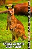  Cahier de texte 2025 2026 kangourou: Pour les niveaux CE1, CE2, CM1, CM2, collège et lycée  Parfait pour chaque matière scolaire