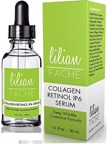 Fine Line and Wrinkle Repair Correction Collagen Retinol IP-6 Serum from Lilian Fache, Clinical Strength Anti Aging Serum - The Best Anti Wrinkle Serum - 30ml - Pack of Three