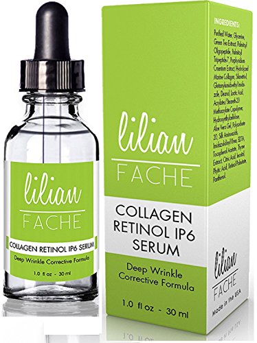 Fine Line and Wrinkle Repair Correction Collagen Retinol IP-6 Serum from Lilian Fache, Clinical Strength Anti Aging Serum - The Best Anti Wrinkle Serum - 30ml