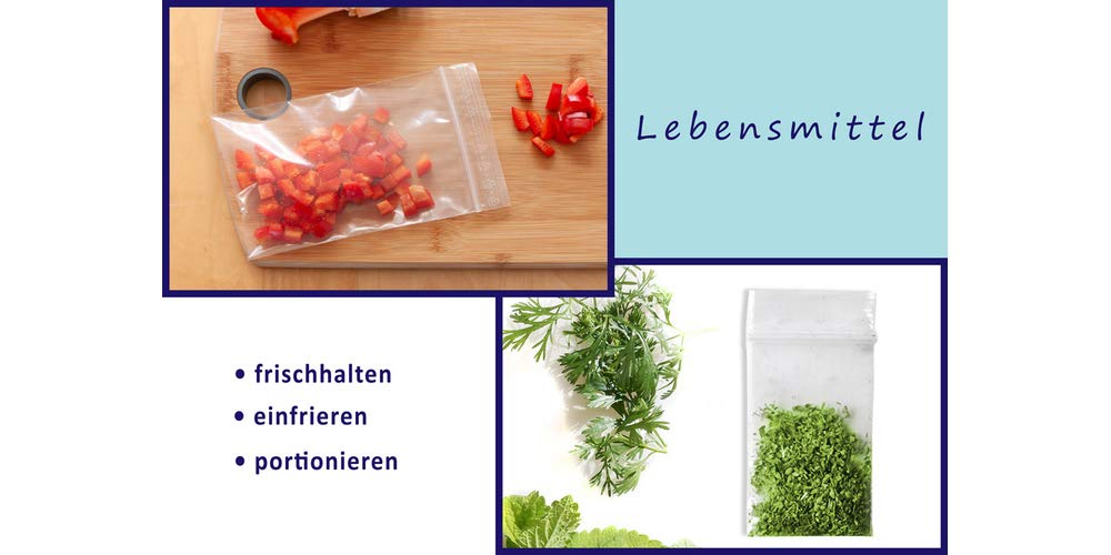 kleine Druckverschlussbeutel 50my Set 300 Tüten je 100 Stück 60x80 | 100x150 | 180x250 je 100 Stück Zip-Beutel wiederverschließbar Einwegtüten wasserdicht